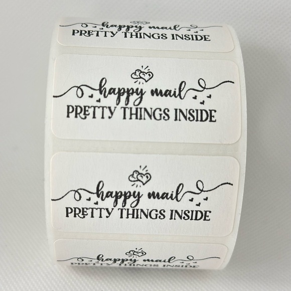 Happy mail sticker | pretty things inside sticker | shipping supplies 2in - Picture 6 of 6